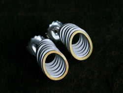 18ct Yellow Gold & Silver Earrings